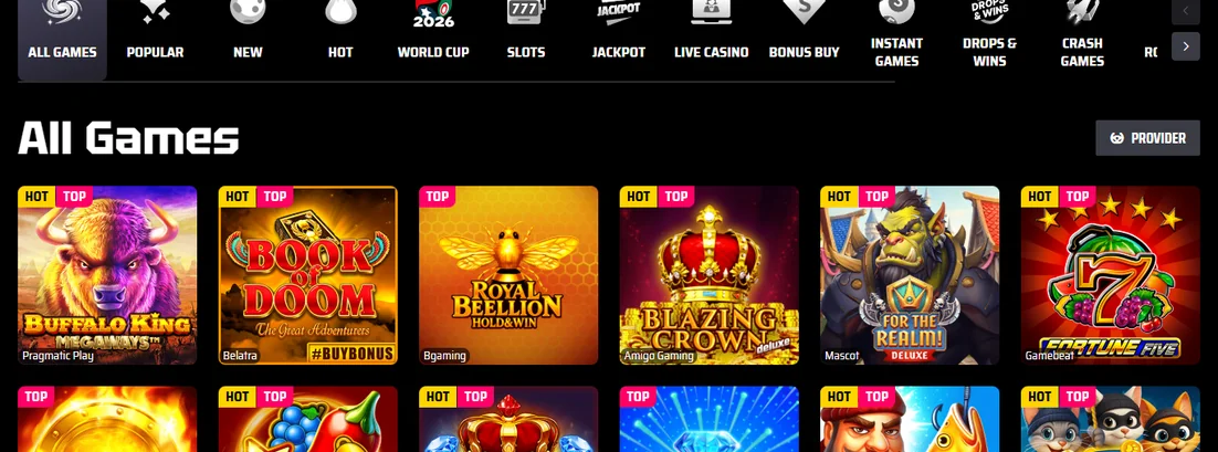 Procházejte automaty SlotsVader Casino