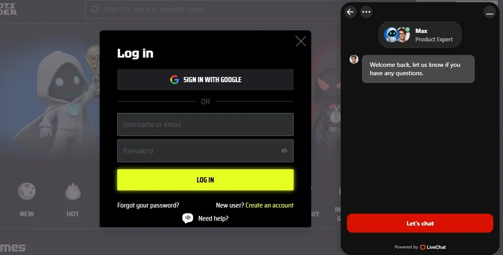 Přihlaste se přes Google.